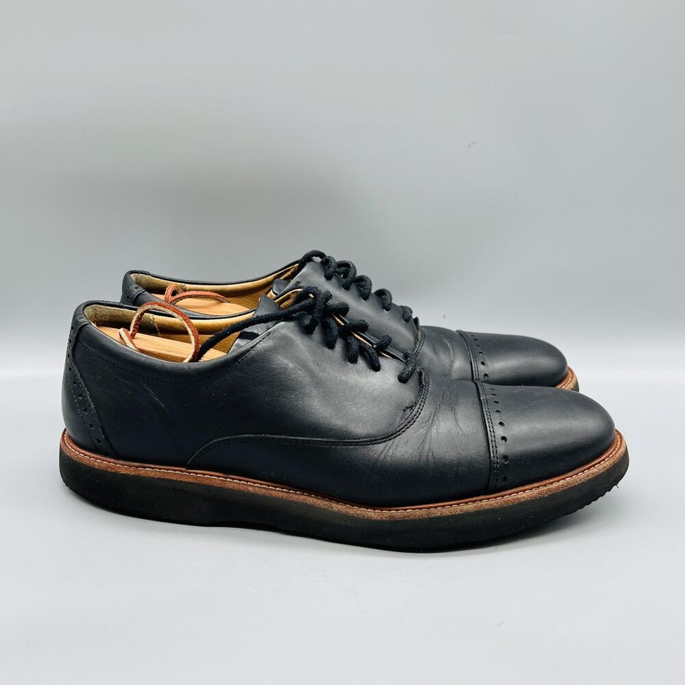 Samuel Hubbard Shoes Mens 10.5 Black Leather Cap Toe Derby Oxford Dress Comfort